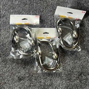 Kirsch Silver Curtain Tie Backs Sets